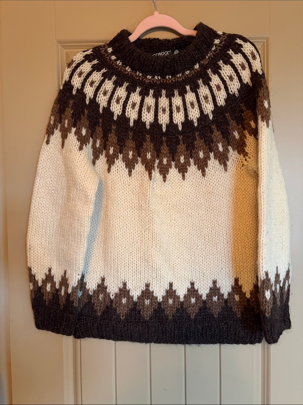Vintage Icewool Handknitted Icelandic Wool Lopapeysa Yoke Sweater - Medium